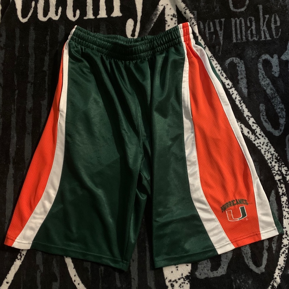 VTG MIAMI hurricanes gym shorts, no flaws. Sz med